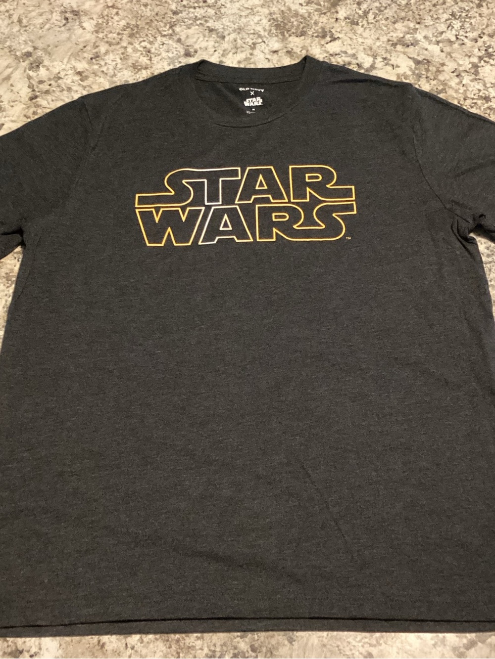 Star Wars Logo Graphic Tee - Charcoal with Gold Print